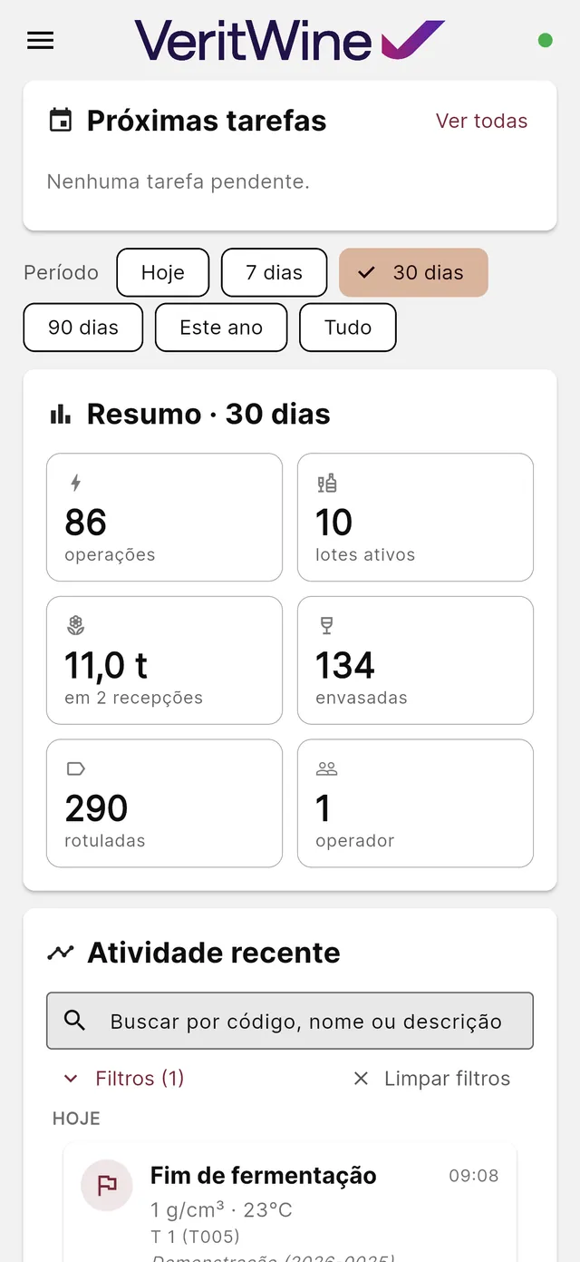 Operação em tempo real